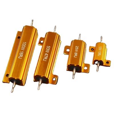 RX24 Gold Aluminium Gehäuse Drahtwicklung 10W 25W 50W 100W 200W Toleranz 5% Widerstand 100 Ohm