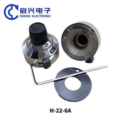 Digitales Zifferblatt H-23-6A Metallknopf für 3590S Potentiometer Aluminium Volumenknopf d Welle 6mm 15 WENDUNG mit Zählzifferblatt