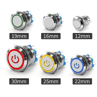 12mm Marine Wasserdichtes Schließknopf LED Schalter 12V Licht Elektronische Schaltknopf Schalter Spdt Metall Schaltknopf S