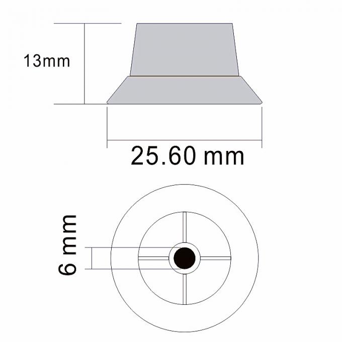 6X18T Gitarrenvolumenregelknopf mit Splint 6