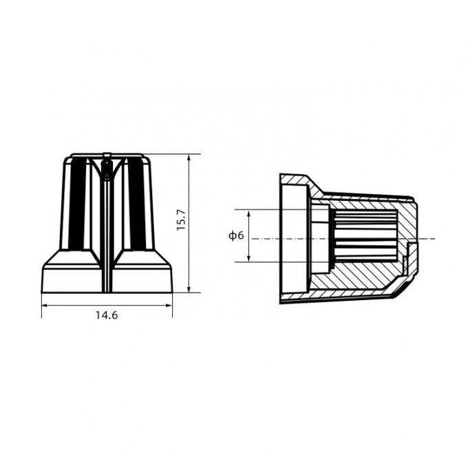 AG1 D-Welle 15X16mm Kunststoffpotentiometerkn&ouml;pfe Verschiedene Arten elektronisches Zubeh&ouml;r 6